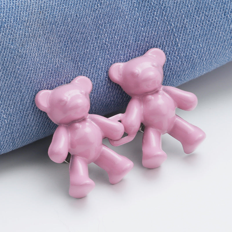 Wholesale Bear waist buckle, jeans waist buckle, detachable button, no nails, no seams, buckle waist buckle-95