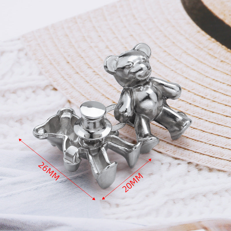 Wholesale Bear waist buckle, jeans waist buckle, detachable button, no nails, no seams, buckle waist buckle-95