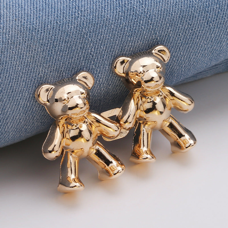 Wholesale Bear waist buckle, jeans waist buckle, detachable button, no nails, no seams, buckle waist buckle-95