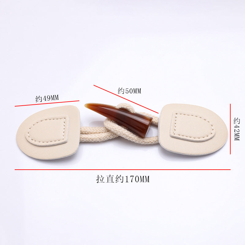 Custom Logo Puy Leather Wooden Toggle Button Coat Leather Toggle Button-97