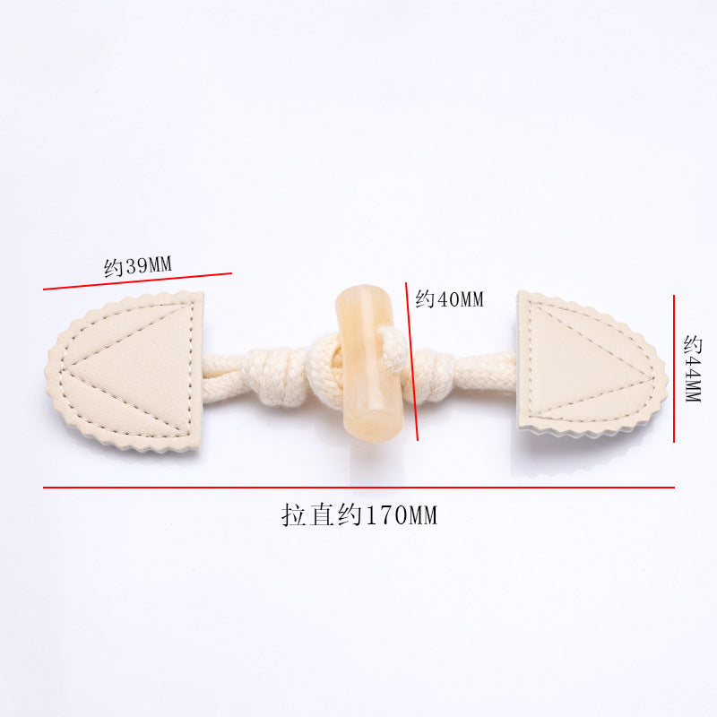 Custom Logo Puy Leather Wooden Toggle Button Coat Leather Toggle Button-97