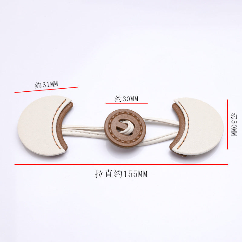 Custom Logo Puy Leather Wooden Toggle Button Coat Leather Toggle Button-97