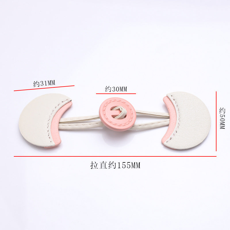 Custom Logo Puy Leather Wooden Toggle Button Coat Leather Toggle Button-97