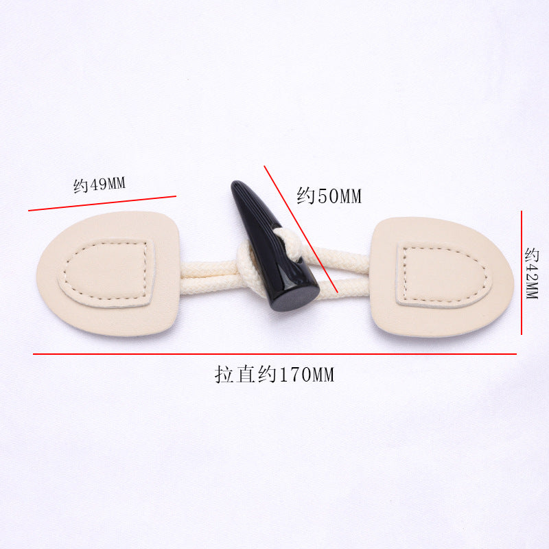 Custom Logo Puy Leather Wooden Toggle Button Coat Leather Toggle Button-97