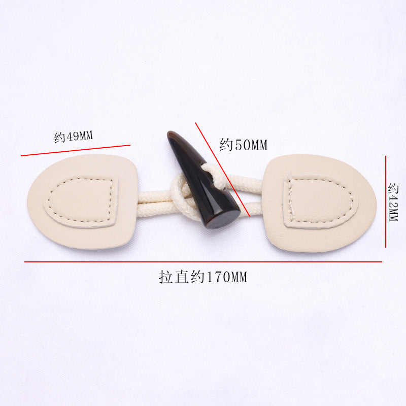 Custom Logo Puy Leather Wooden Toggle Button Coat Leather Toggle Button-97