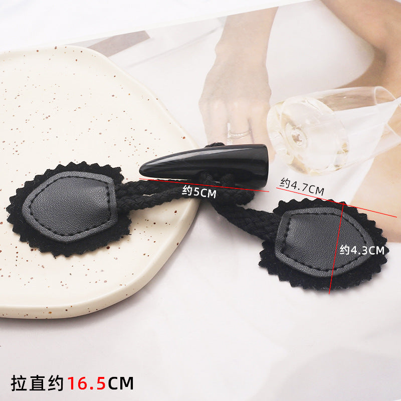 Custom Logo Puy Leather Wooden Toggle Button Coat Leather Toggle Button-97