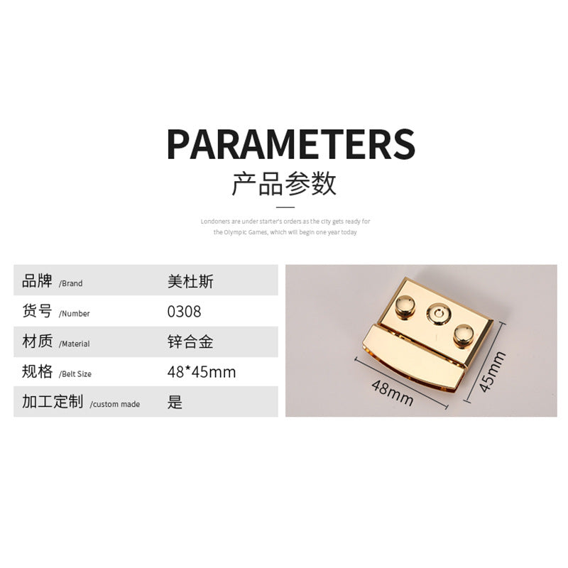 China Manufacturer Customize Secure Bag Accessories Push Lock Bag Buckle Lock-99