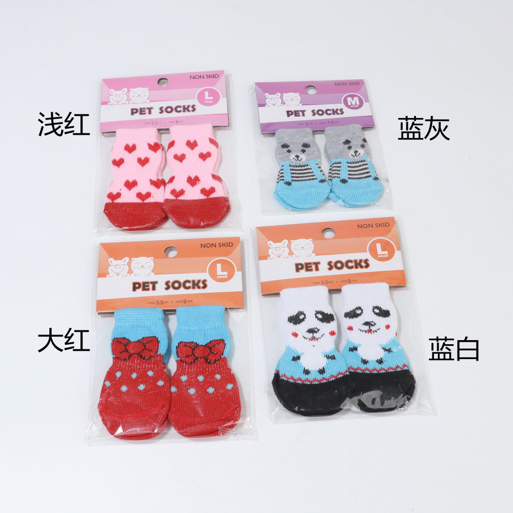 Pet Christmas Socks Cute Cartoon Print Pet Dog Socks Anti Slip Pet Dog Sock-8