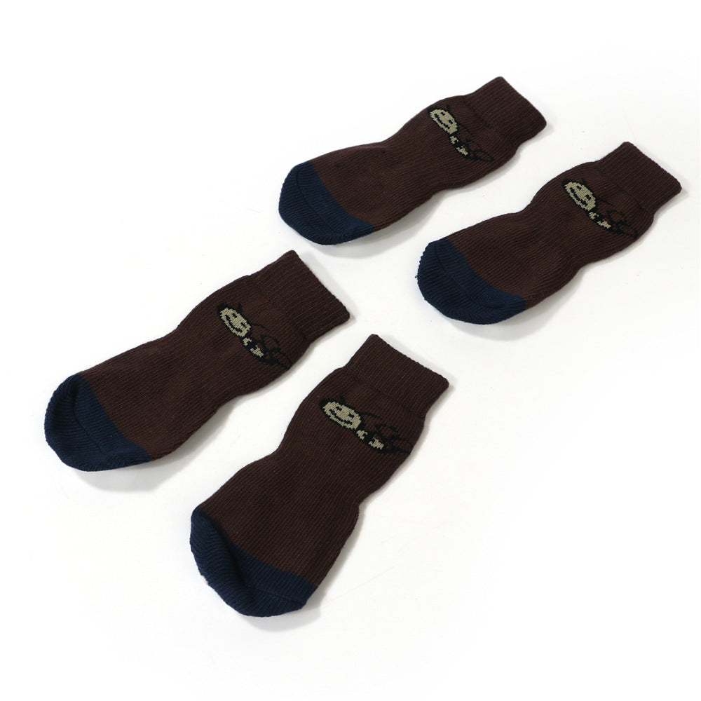 Wholesale Pet Apparel Accessories Indoor Silence Shoes Coverdog Socks Cotton Breathable Anti-slip Pet Dog Socks-15
