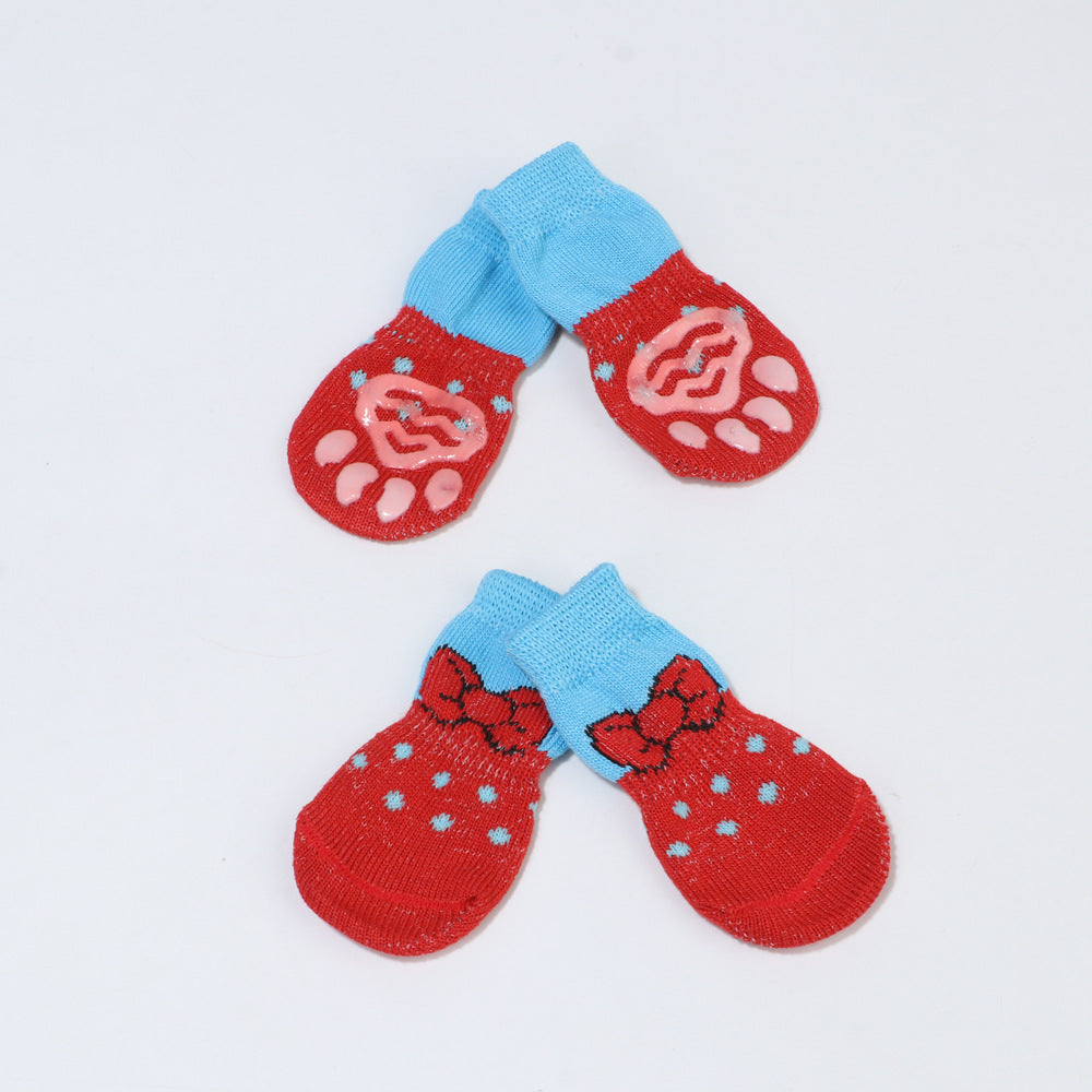 Pet Christmas Socks Cute Cartoon Print Pet Dog Socks Anti Slip Pet Dog Sock-8