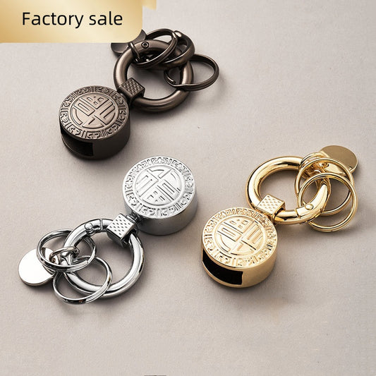 new arrival lucky keychain Custom blank leather matte gold silver gunmetal keyring metal key chain-1