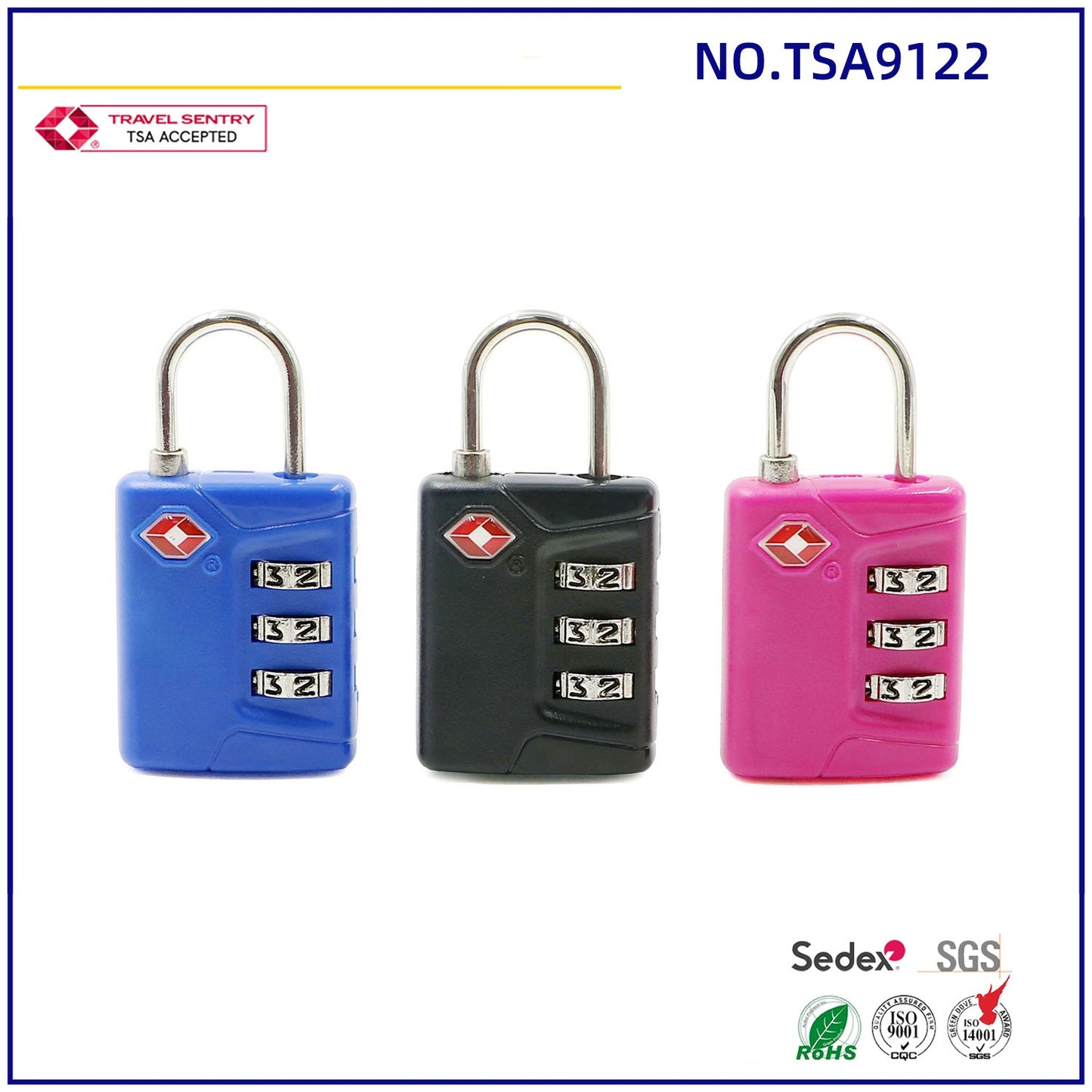 High Quality Digit Zinc Alloy Suitcase Luggage Sets With Tsa Combination Lock Tsa Locks For Luggage Lock-1