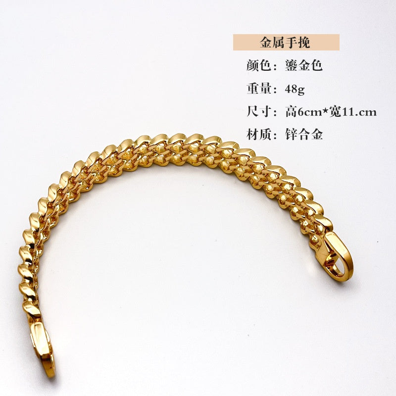 Casual and fashionable old money style hollow elegant metal gold handle-1