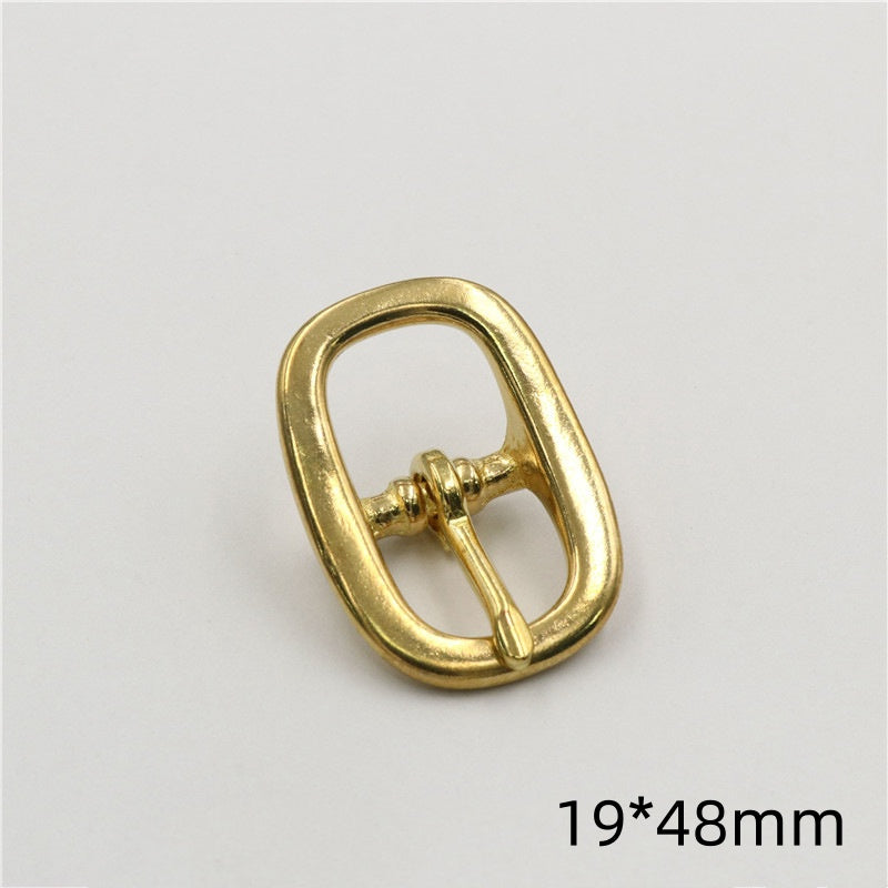 High quality leather hardware accessories strap buckle solid brass buckle-100