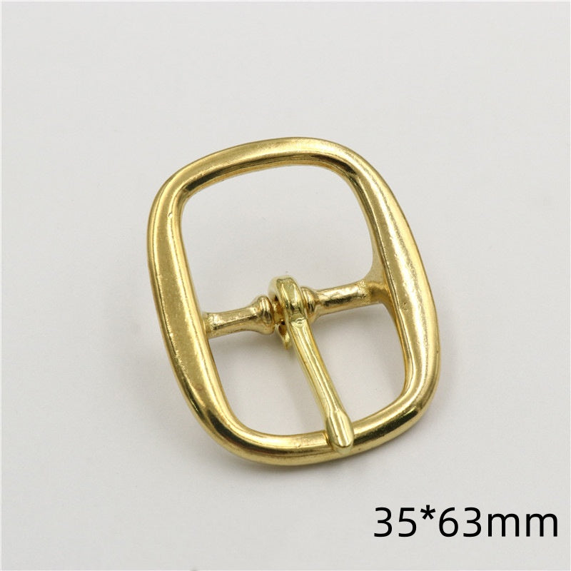 High quality leather hardware accessories strap buckle solid brass buckle-100