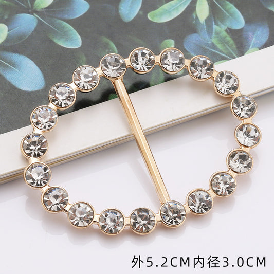Hot Sale Silk Scarf Ring T-shirt Tie Clips,Fashion Metal Round Circle Clip Buckle Clothing Ring Wrap Holder for Women-101