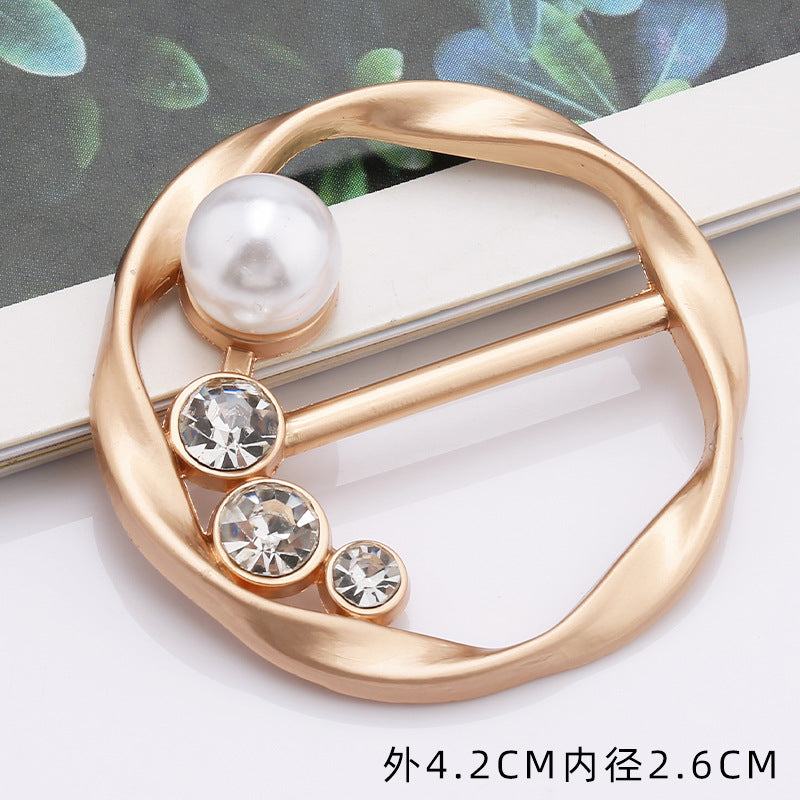 Silk Scarf Ring Clip for Women Fashion Metal Round Circle Knot Buckle for T-Shirt-101