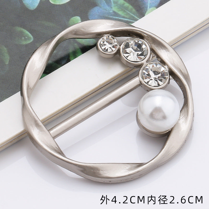 Silk Scarf Ring Clip for Women Fashion Metal Round Circle Knot Buckle for T-Shirt-101