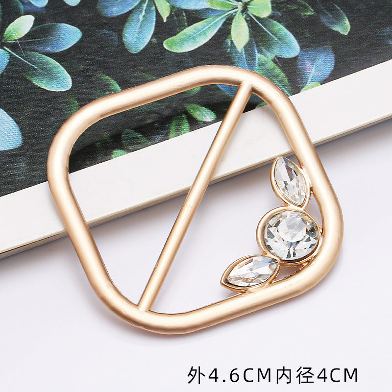 Silk Scarf Ring Clip for Women Fashion Metal Round Circle Knot Buckle for T-Shirt-101