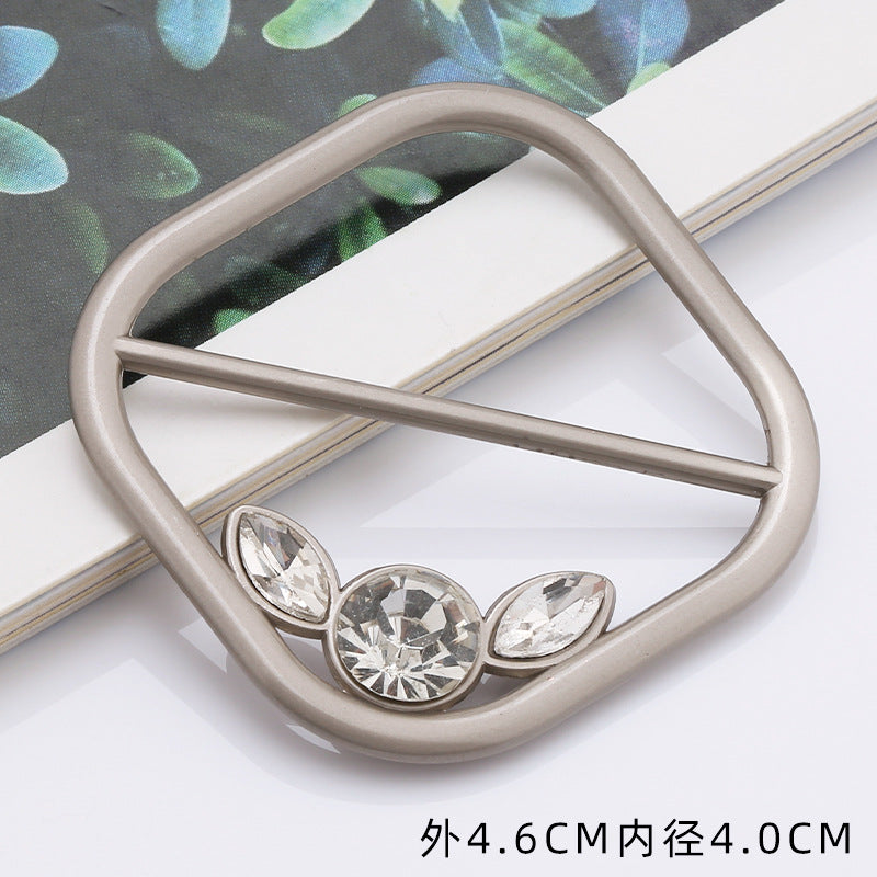 Silk Scarf Ring Clip for Women Fashion Metal Round Circle Knot Buckle for T-Shirt-101