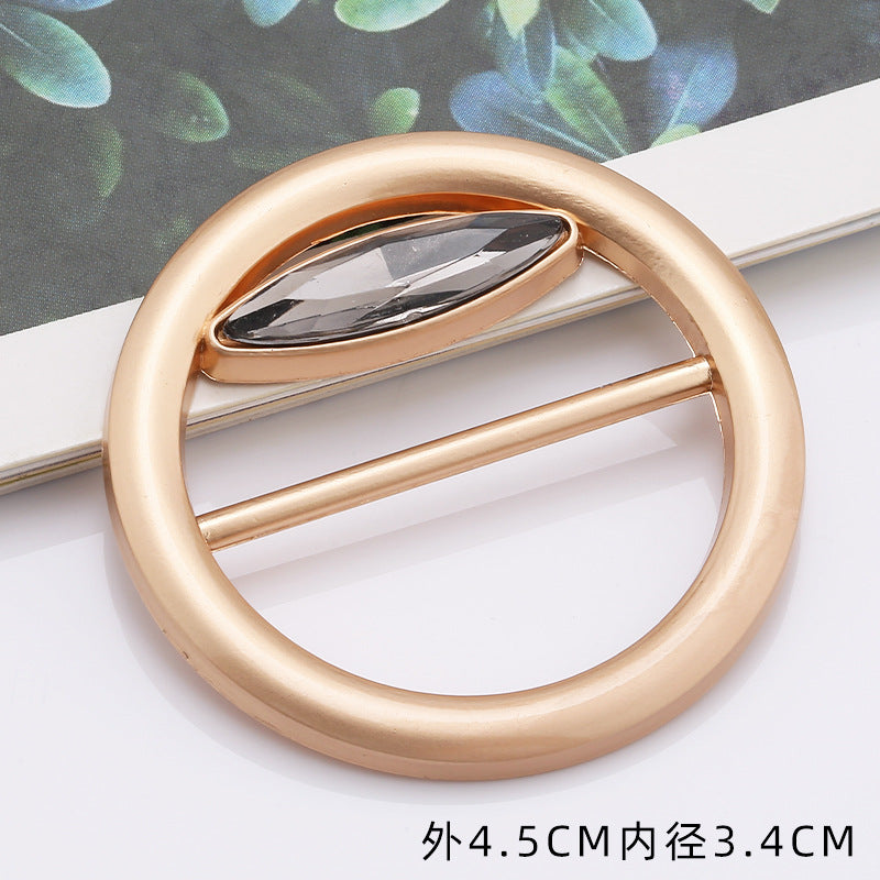 Silk Scarf Ring Clip for Women Fashion Metal Round Circle Knot Buckle for T-Shirt-101
