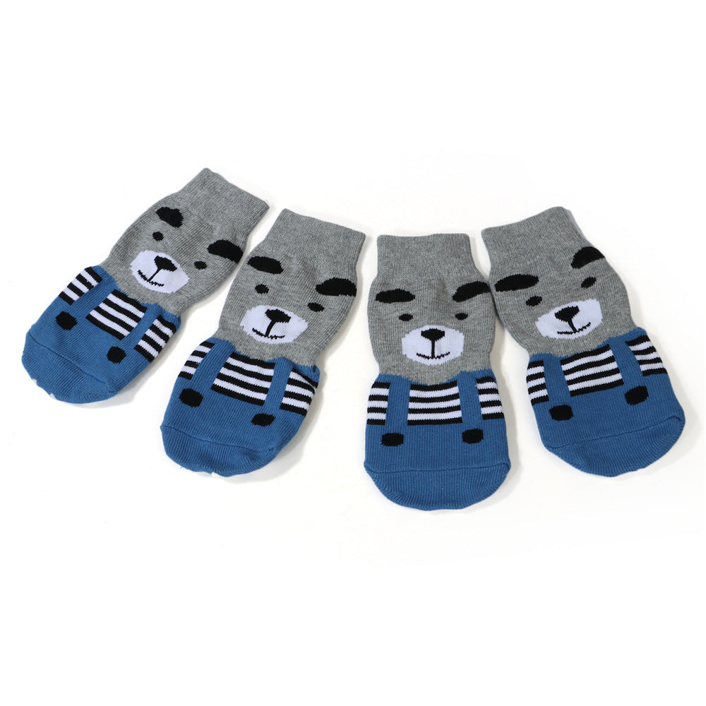 Wholesale Pet Apparel Accessories Indoor Silence Shoes Coverdog Socks Cotton Breathable Anti-slip Pet Dog Socks-15