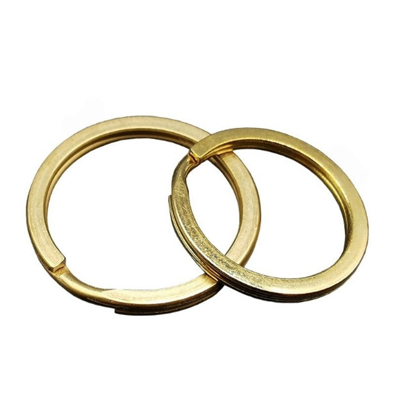 High quality custom metal round gold keyring split flat raw brass key ring 20-25-28-32-38-40mm-11