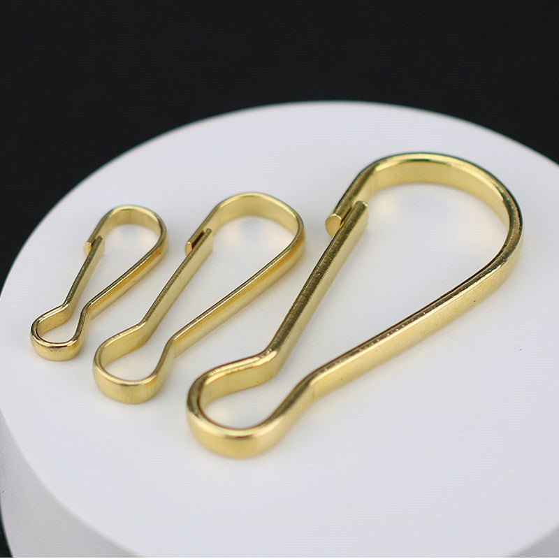 25-50mm Brass Clip Buckle Keychain Clasps Hook for Key Hanging Pendant D Shape Buckle Hardware-116