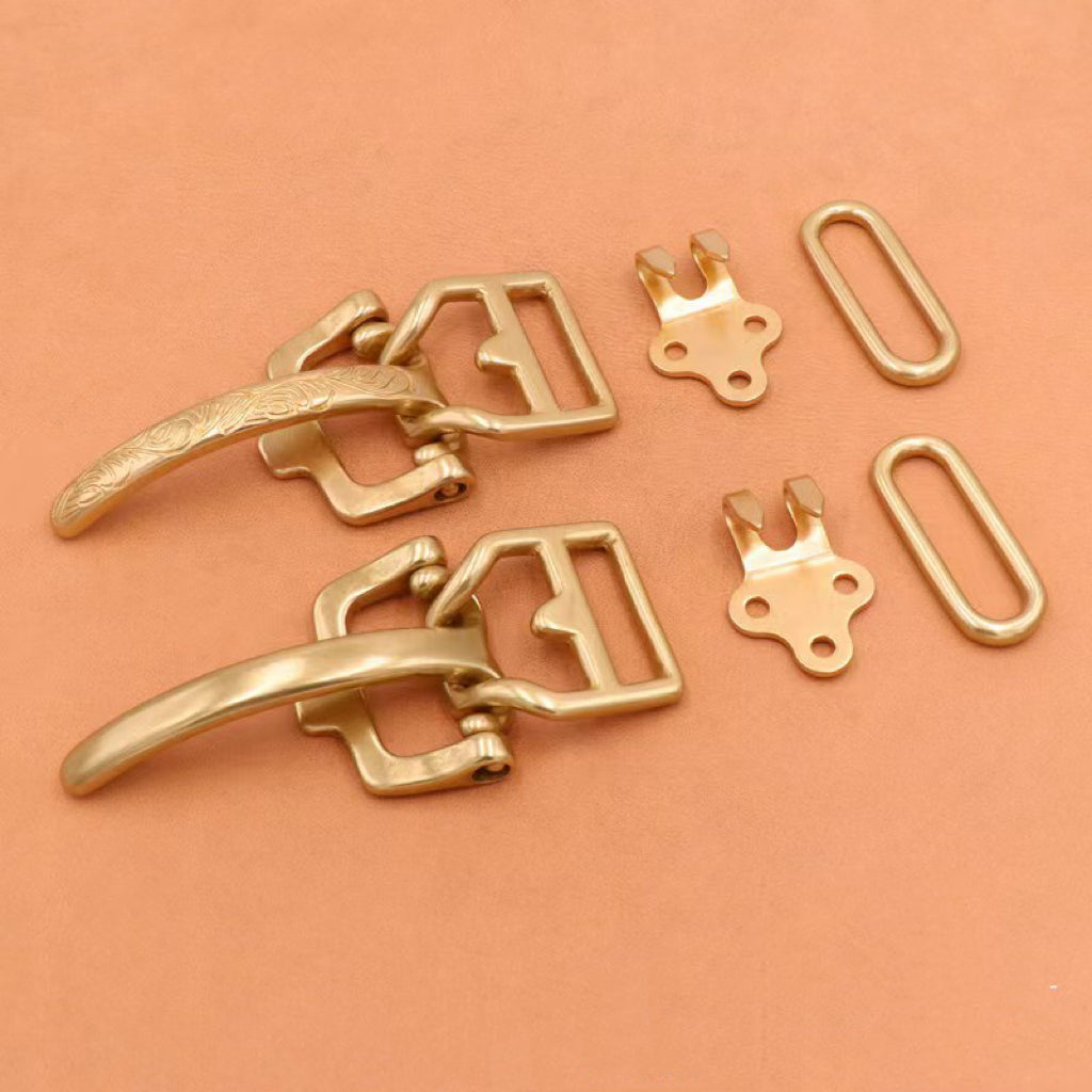 Brass Littleton Cavalry Buckle Genuine Belt Buckle Kit Engraved Ranger's Belt Fastener-118