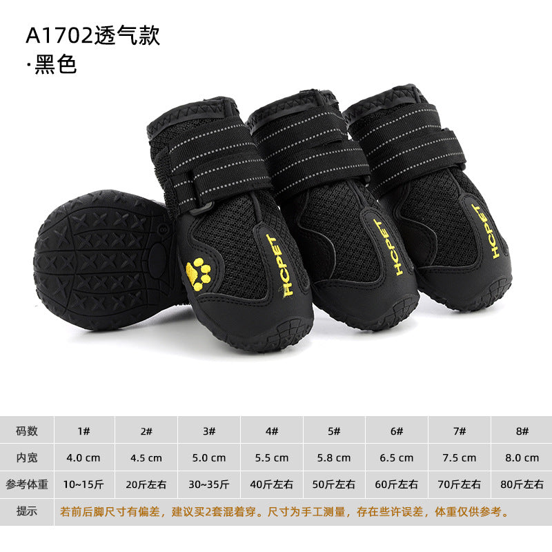 High Quality Outdoor Dog Shoes Waterproof Rubber Rain Boots Breathable Mesh Anti-slip Pet Sports Shoes for Dogs-1