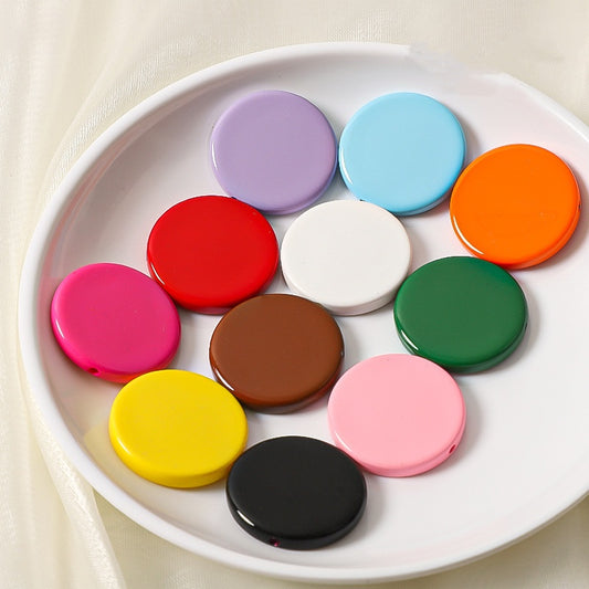 Wholesale 32mm Multicolor Acrylic Round Flat Beads Plastic Beads Bulk For Making Pen and Jewelry Bracelets -12