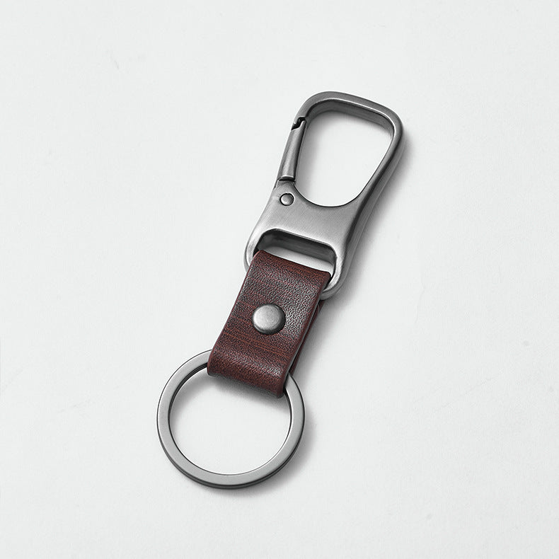 Hot Sale business gift man leather keychain Ready to ship promotional car leather one piece keychain-121