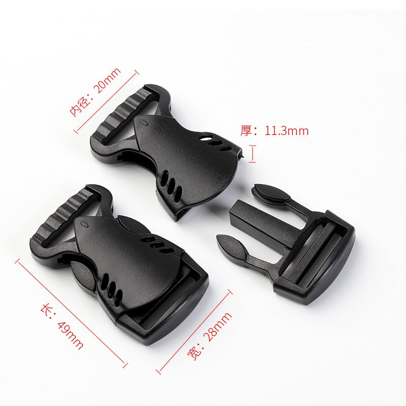 China Factory Manufacture Plastic Bag Buckle Dual Adjust Buckle Luggage Plastic Side Release Buckle-125