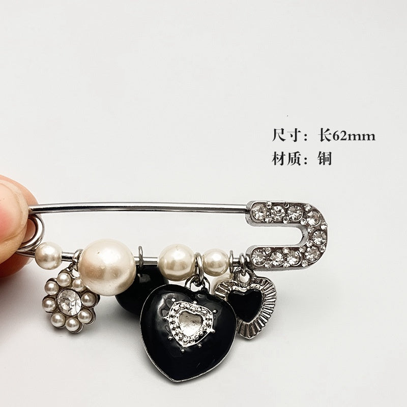 Womens Vintage Hijab Channel Pins Fashion Safety Wedding Flower Brooches Set Brooch Pin Women-126