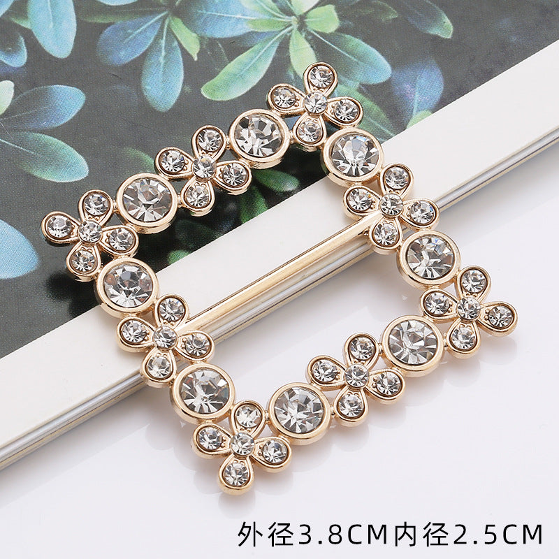 Hot Sell Small Size Multi Shape Star Heart Shape Alloy Pearl Rhinestone Belt Buckles for Woman-14