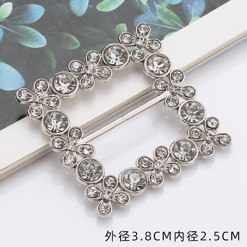 Hot Sell Small Size Multi Shape Star Heart Shape Alloy Pearl Rhinestone Belt Buckles for Woman-14