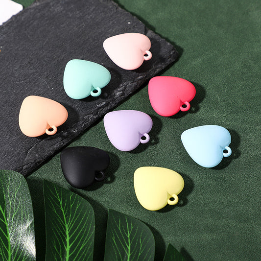 32*31mm Macaron Color Hanging Hole Peach Heart Pendants New Charms Necklace Keychain Pendants For Jewelry Making -14