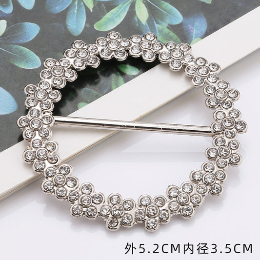 Fashion Custom Shapes Round Crystal Glass Rhinestone Belt Shoe Buckles Women Plastic Slides Jewelry for Clothing Decoration-14