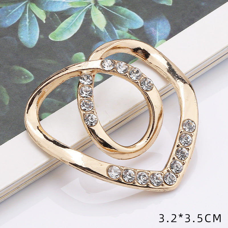 Hot Sell Small Size Multi Shape Star Heart Shape Alloy Pearl Rhinestone Belt Buckles for Woman-14
