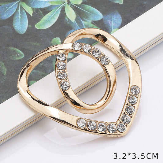 Hot Sell Small Size Multi Shape Star Heart Shape Alloy Pearl Rhinestone Belt Buckles for Woman-14