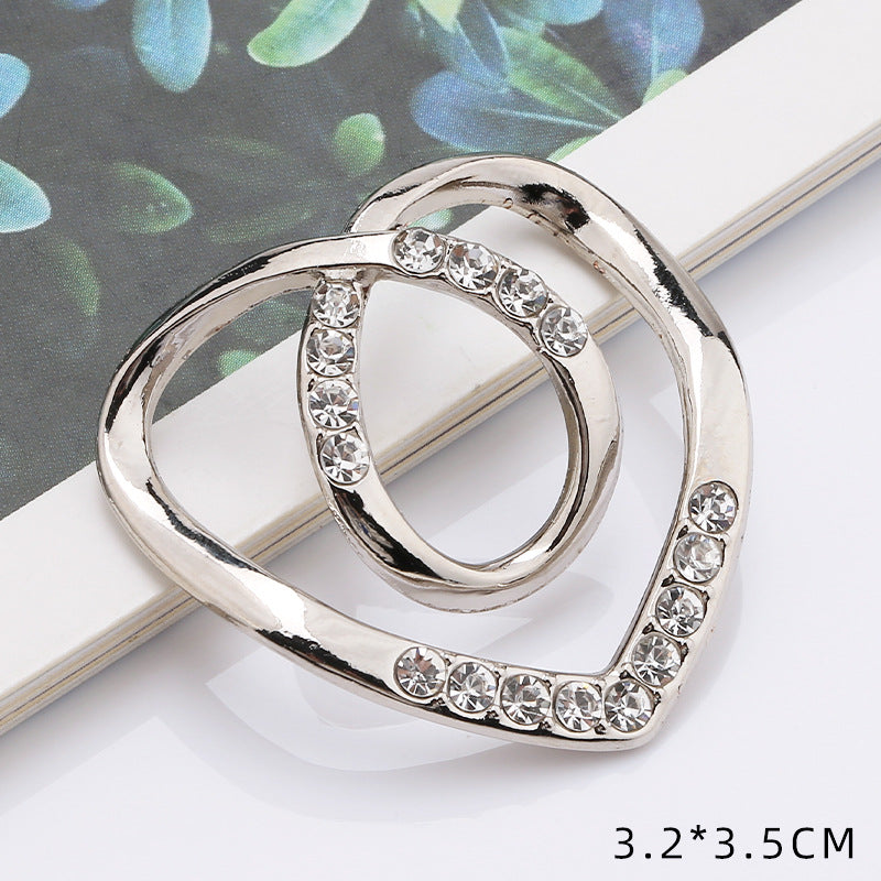 Hot Sell Small Size Multi Shape Star Heart Shape Alloy Pearl Rhinestone Belt Buckles for Woman-14