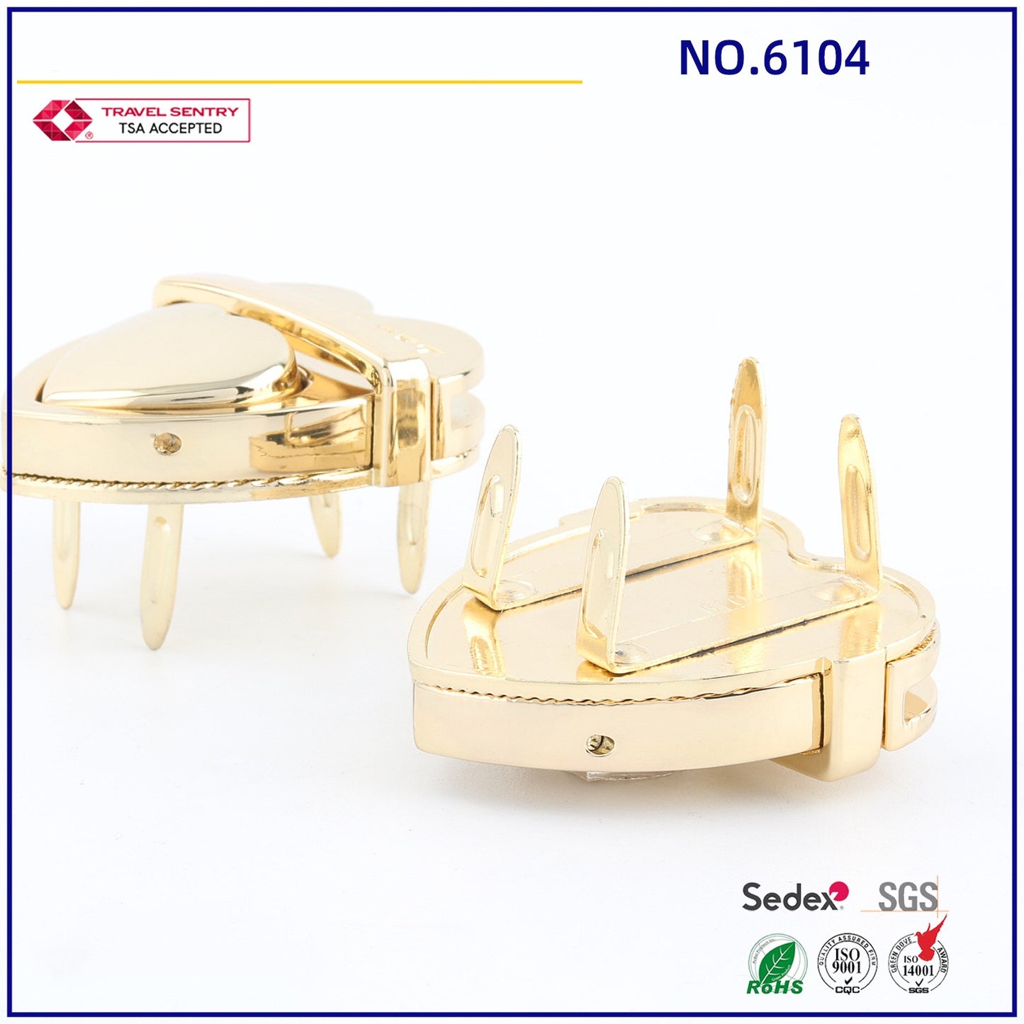 factory wholesale gold color heart shape metal handbag duck push lock for bag accessories-15