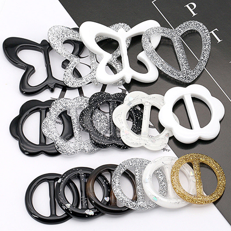 Wholesale 30mm Plastic Flower Shape Scarf Skirts Resin Buckle Decorative Buckle-159
