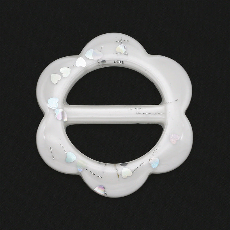 Wholesale 30mm Plastic Flower Shape Scarf Skirts Resin Buckle Decorative Buckle-159