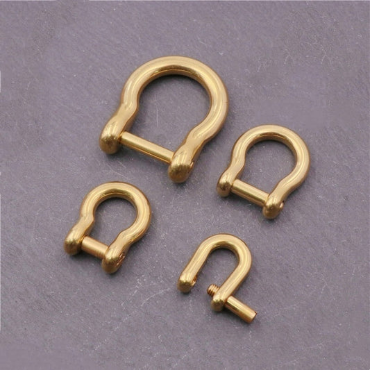 New Low price high quality U-shape D-shape buckle 100% brass vachette clasp strong connection buckle multiple size for choose-16