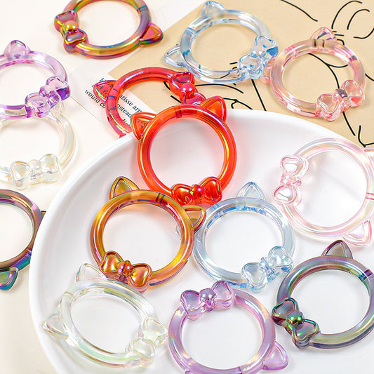 40mm New Arrival 40MM Mixed Color Crystal UV Cat Charm Acrylic DIY Beads for Making Pen Bracelets -16