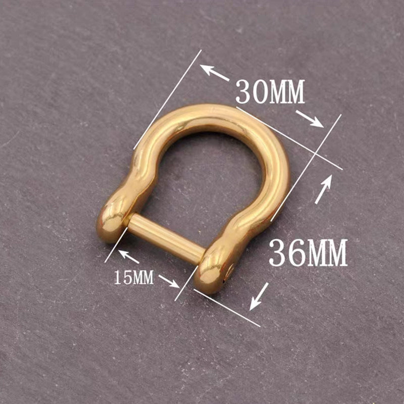 New Low price high quality U-shape D-shape buckle 100% brass vachette clasp strong connection buckle multiple size for choose-16