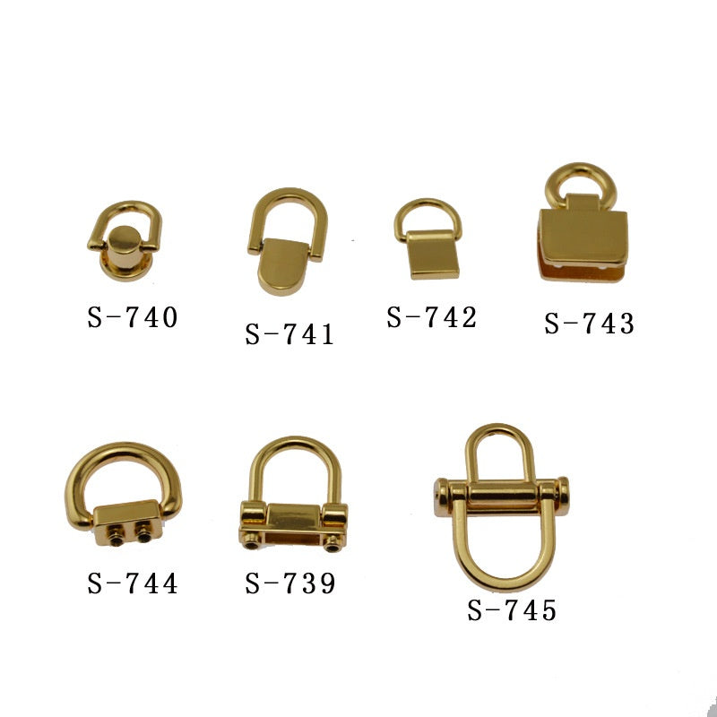 Alloy Handbag Side Clip Buckles Purse Suspension Clasp Double D-ring Lanyard Clasp Metal Chain Connector Buckles with Screws-17