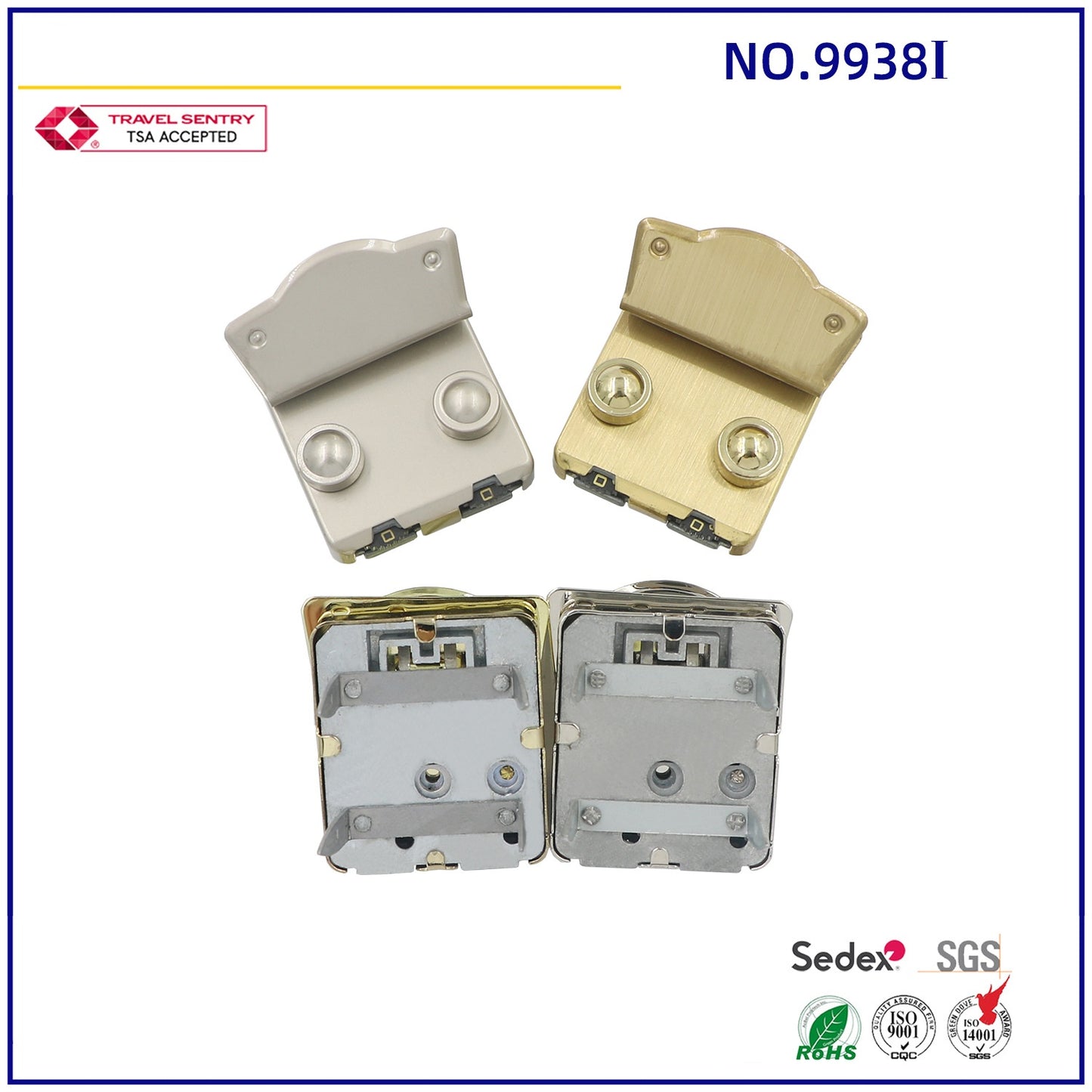 Customizable Fashion Briefcase Clasp 2 Digit Combination Code Bag Clasp Lock-17