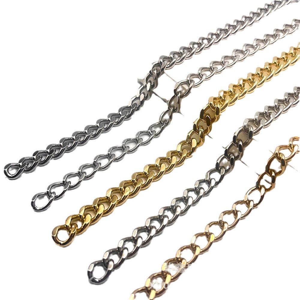 High Quality zinc alloy Chains for Bags Accessories Purse Shoulder Handbag Chain Strap Curb Black Metal Lady Chains Bag-176